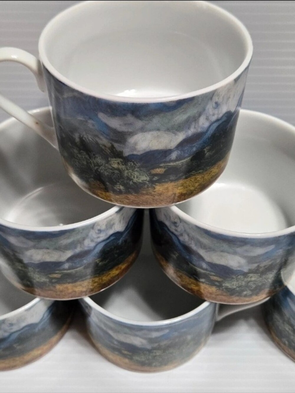 Vincent Van Gogh Landscape Porcelain Mugs Sakura Set of 6 Museum Masters - Picture 5 of 8